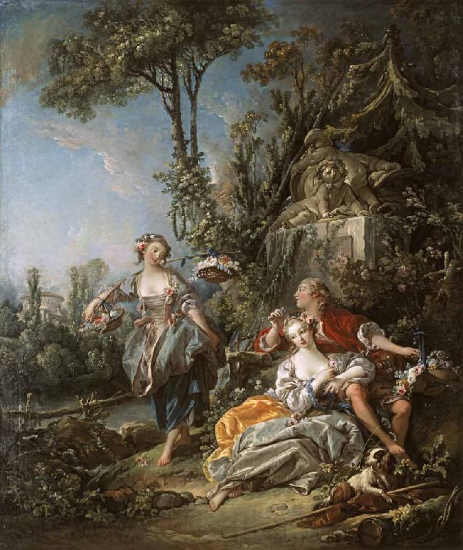 Francois Boucher Lovers in a Park